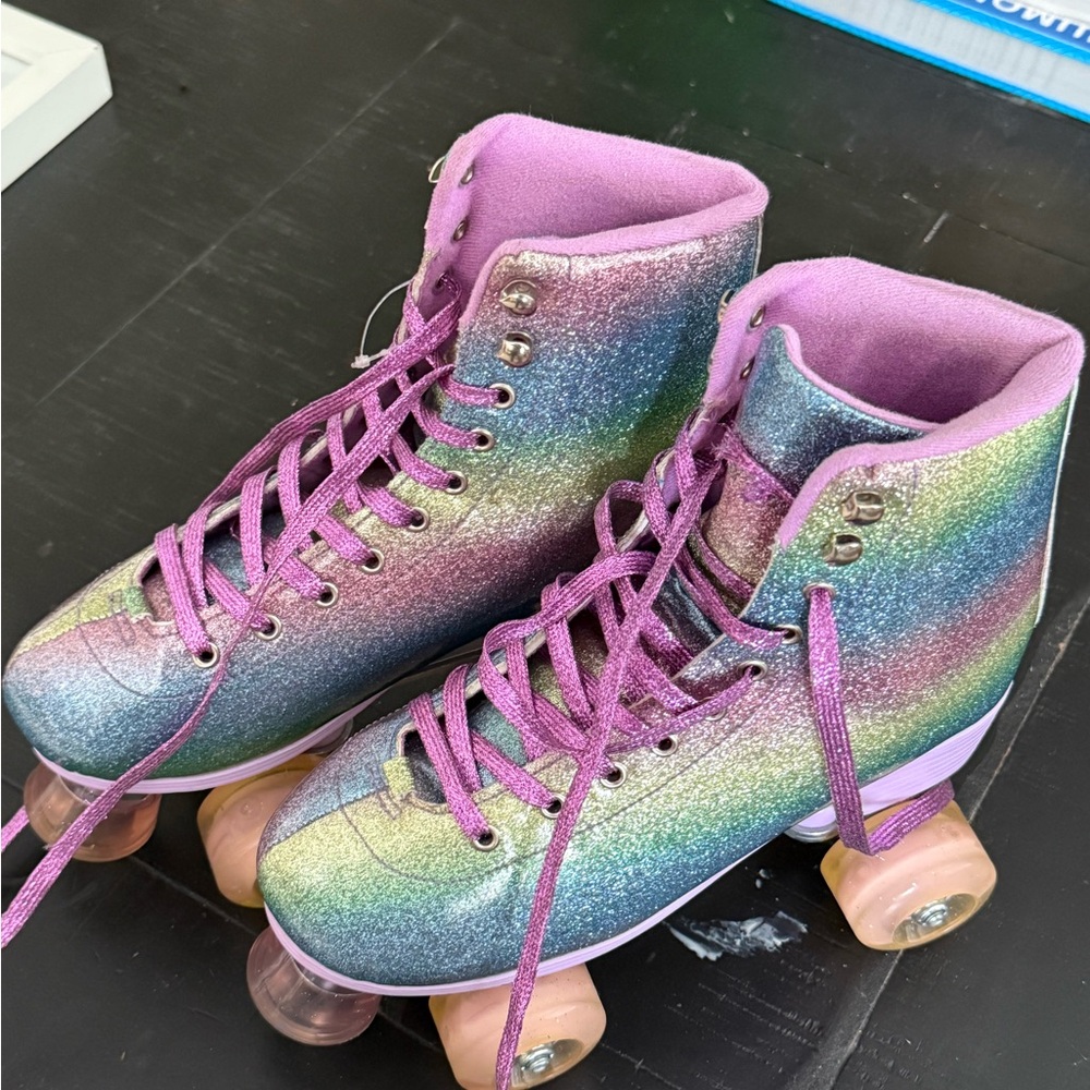 Dolls Kill Rainbow Glitter Roller Skates